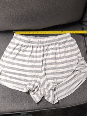 Striped Gray & White Lounge Shorts